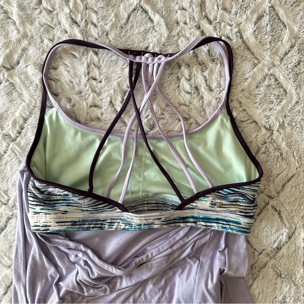 Lululemon Lighten Up Tank Heathered Lilac Blurry Belle Multi Deep Zinfandel sz 8 - Picture 3 of 15